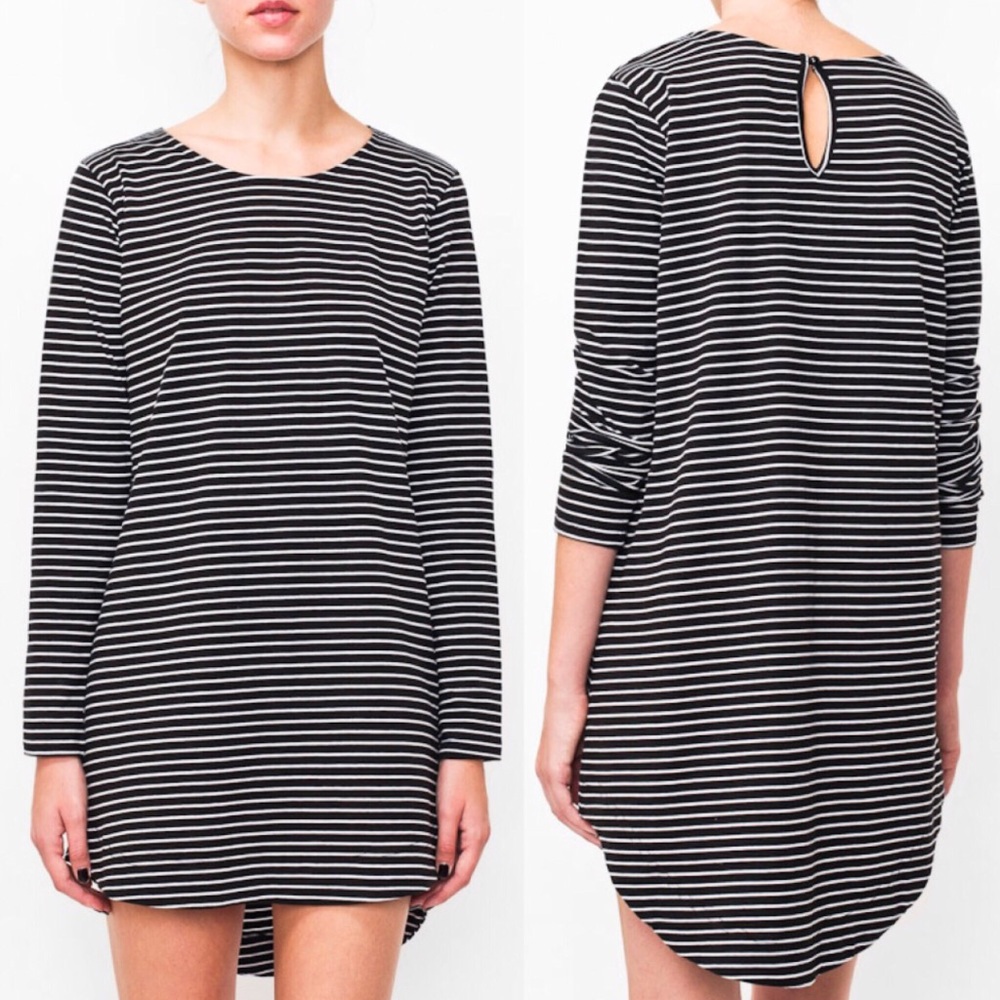 MINKPINK Trés Chic Striped Dress in Navy and Cream